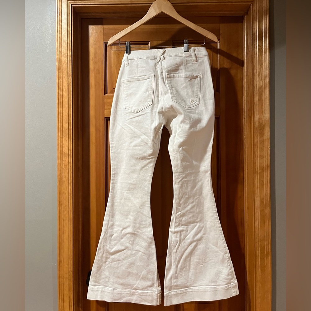 White Bell Bottom Jeans with Sailor Button Detail (6-short) - Picture 2 of 6